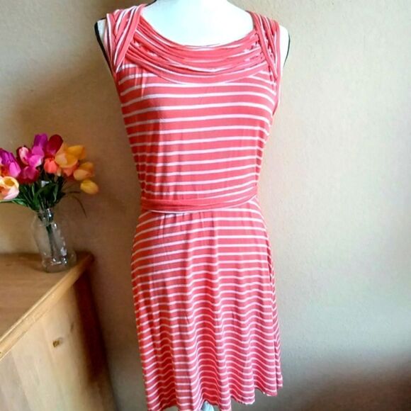 Max Studio A line striped dress Size L - Picture 1 of 8